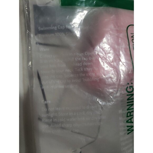 Rose colored swimming cap for long hair - Picture 6 of 6